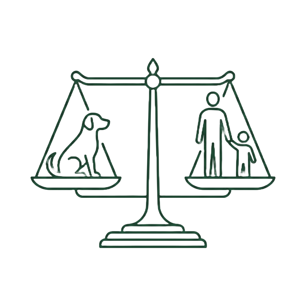 Balance illustrant l'équilibre entre le chien et la famille